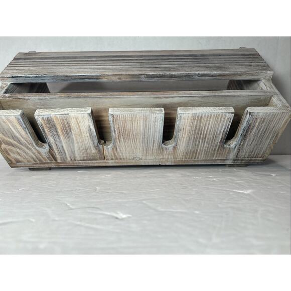 Rustic Gray Wall Mounted Wooden Wine Rack Shelf Holds 4 Bottles 4 Glasses - Picture 4 of 11